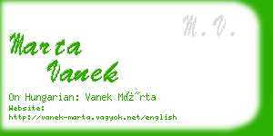 marta vanek business card